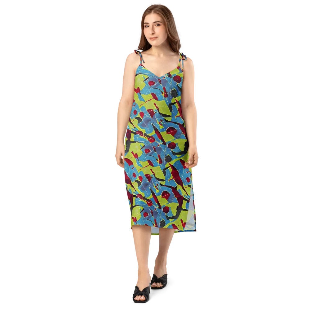 Neon Shatter on Slip Dress — Front
