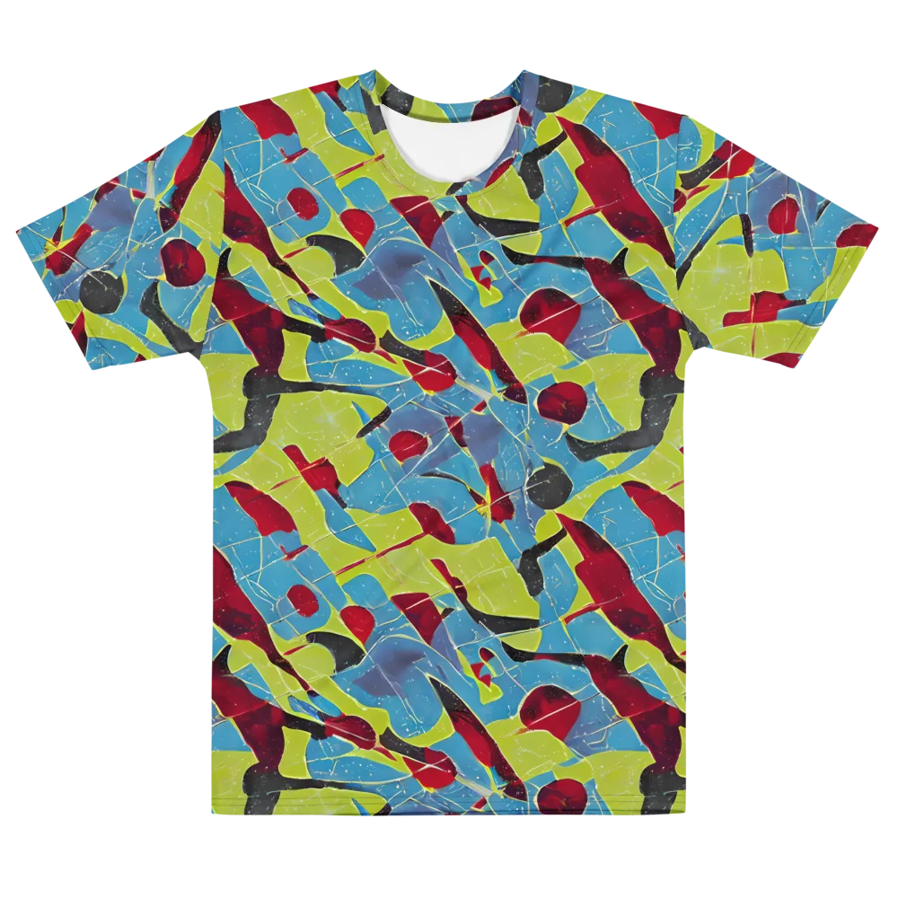 Neon Shatter on Men's Cotton Crew Neck T-Shirt — Front