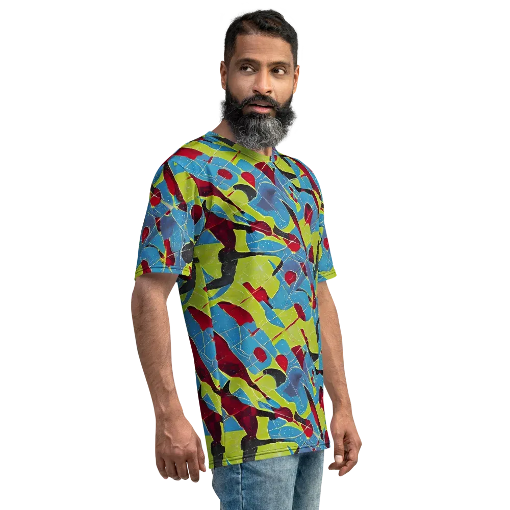 Neon Shatter on Men's Crew Neck T-Shirt — Right