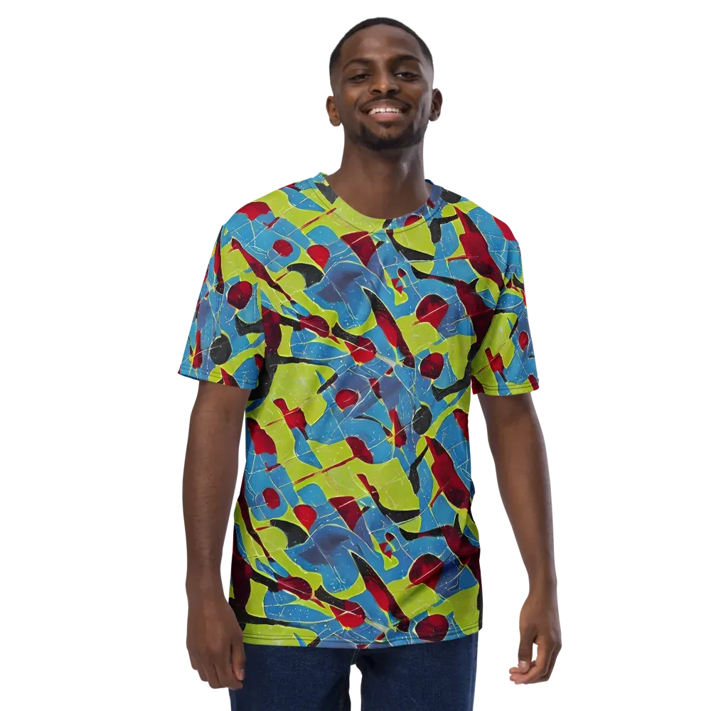 Neon Shatter on Men's Crew Neck T-Shirt — Front