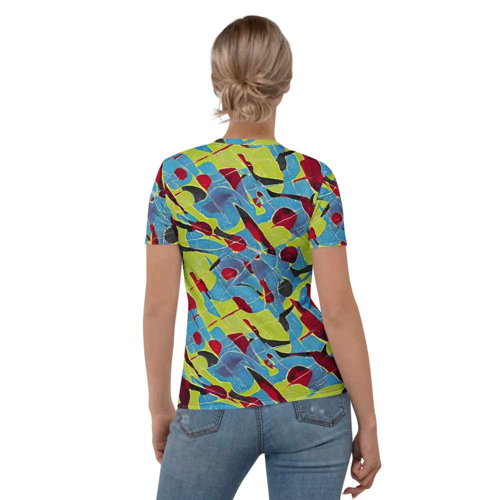 Neon Shatter on Women's Crew Neck T-Shirt — Back