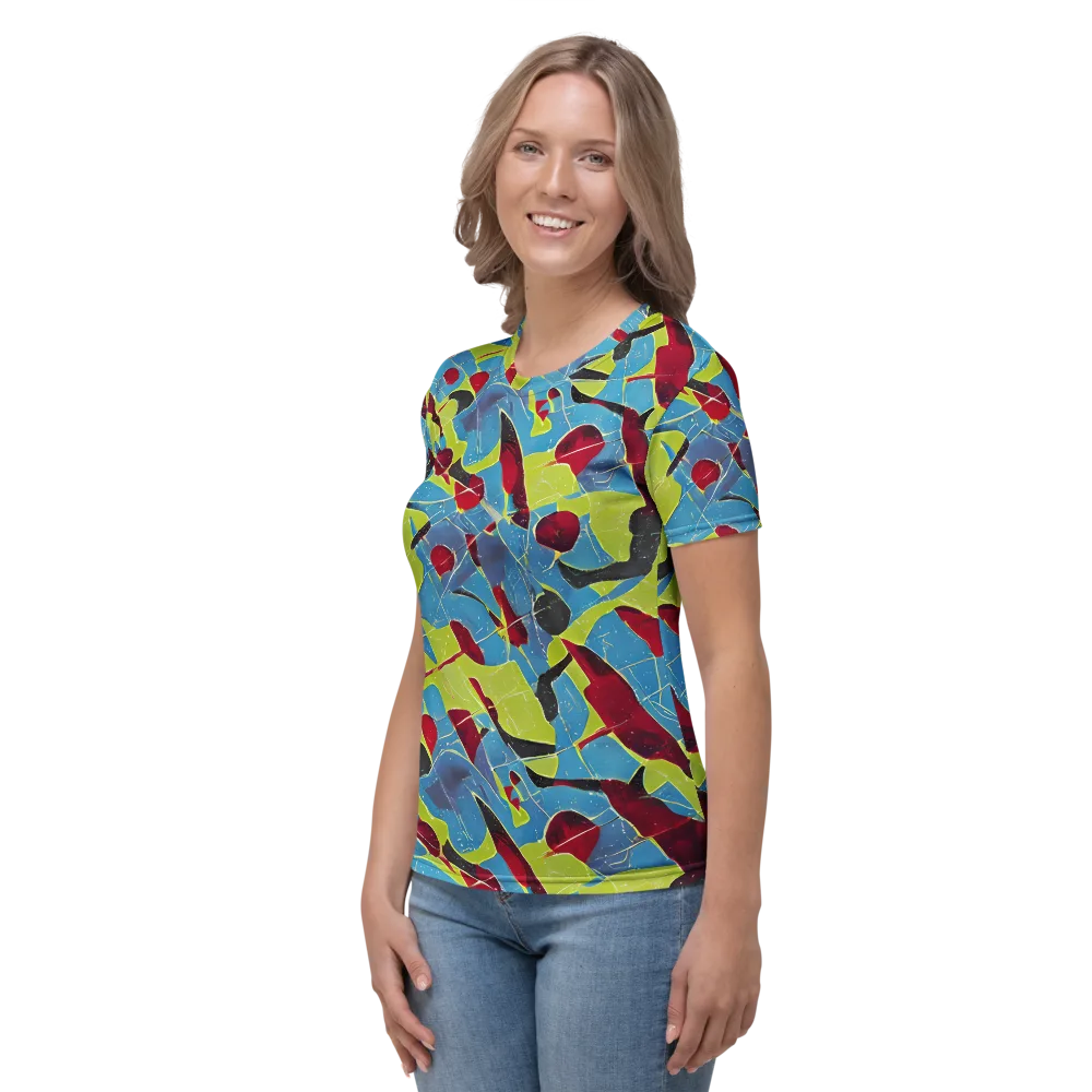 Neon Shatter on Women's Crew Neck T-Shirt — Left