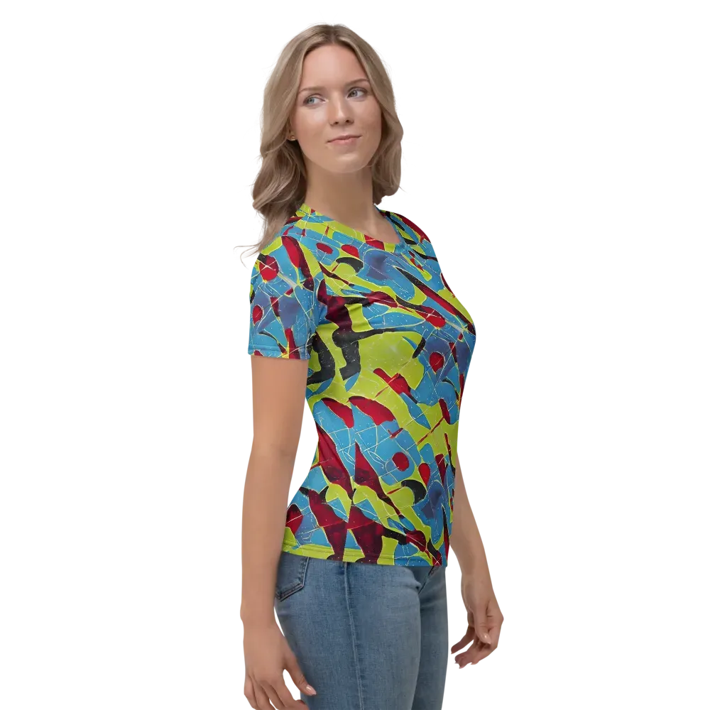 Neon Shatter on Women's Crew Neck T-Shirt — Right