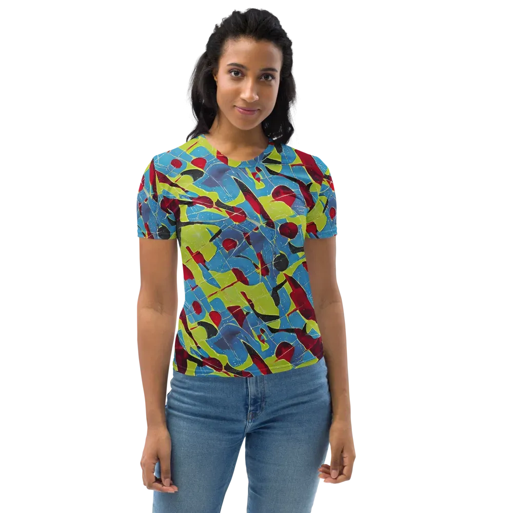 Neon Shatter on Women's Crew Neck T-Shirt — Front