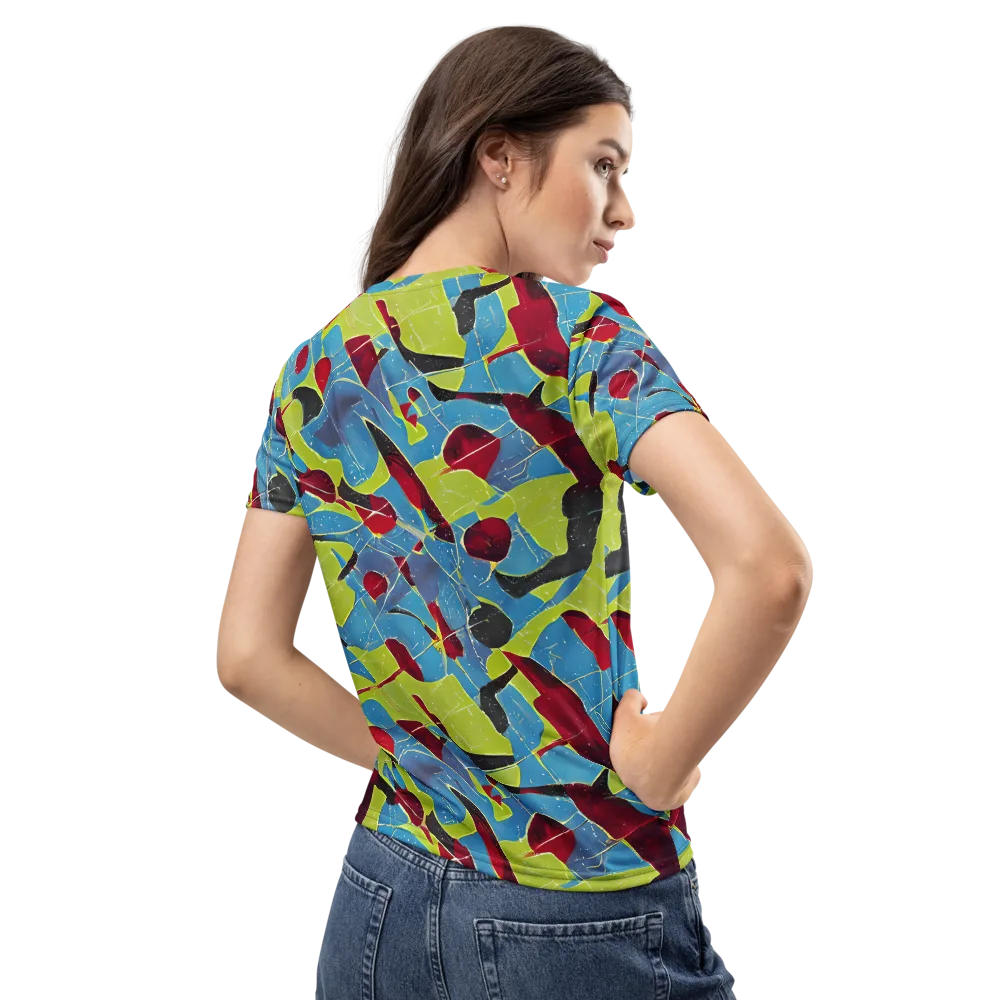 Neon Shatter on Women's Crew Neck T-Shirt — Back