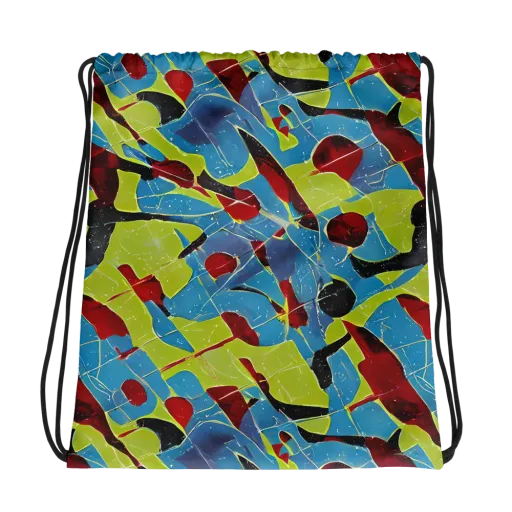 Neon Shatter on a Drawstring Bag