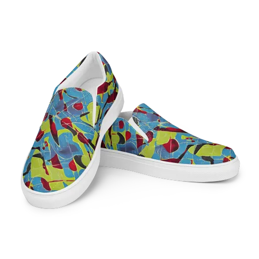 Neon Shatter on a Women's Slip-On Canvas Shoes