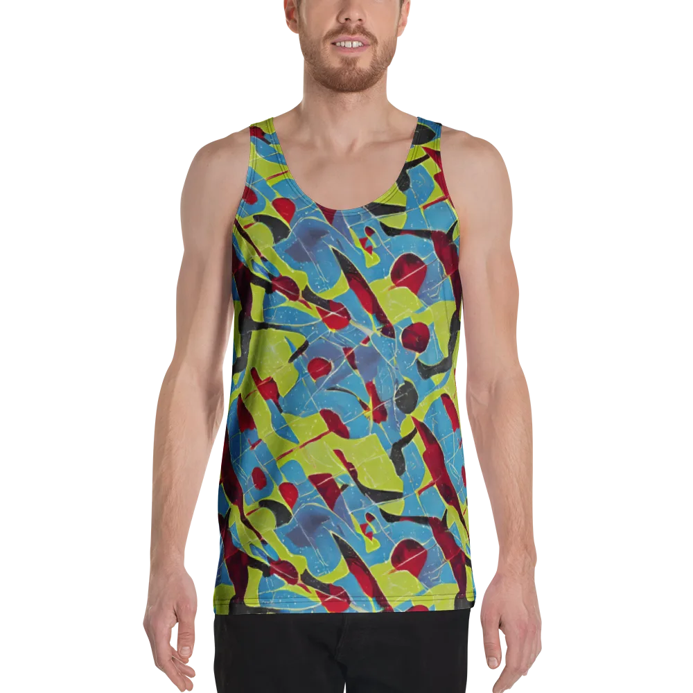 Neon Shatter on Men's Tank Top — Front