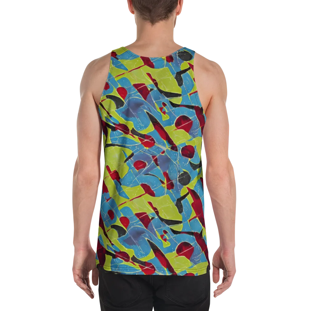 Neon Shatter on Men's Tank Top — Back