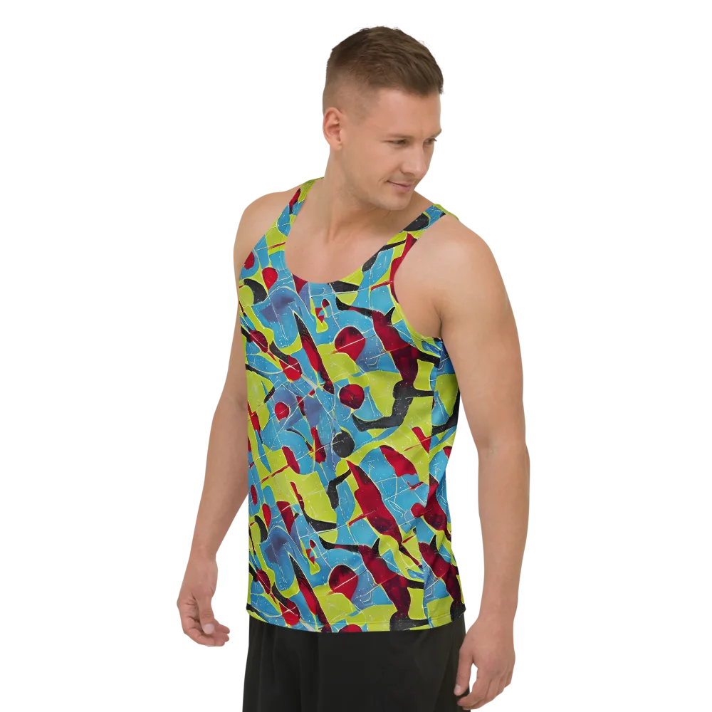 Neon Shatter on Men's Tank Top — Left Front