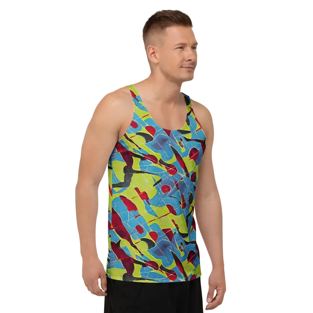 Neon Shatter on Men's Tank Top — Right Front