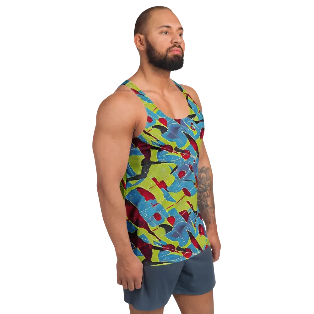 Neon Shatter on Men's Tank Top — Right Front