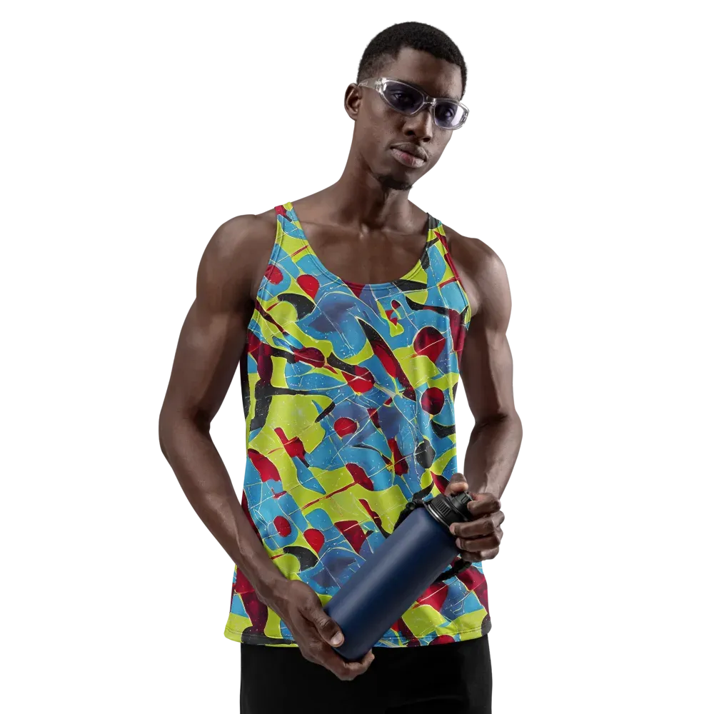 Neon Shatter on Men's Tank Top — Front