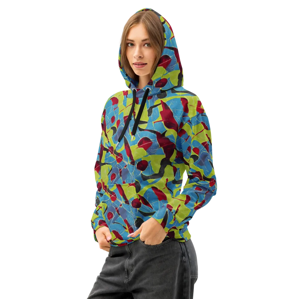 Neon Shatter on Cotton Hoodie — Left Front