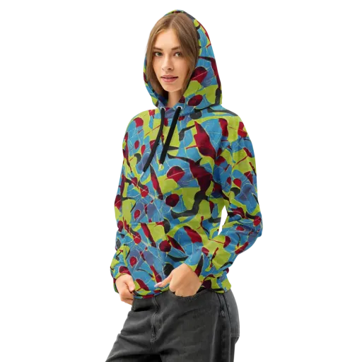 Neon Shatter on a Cotton Hoodie
