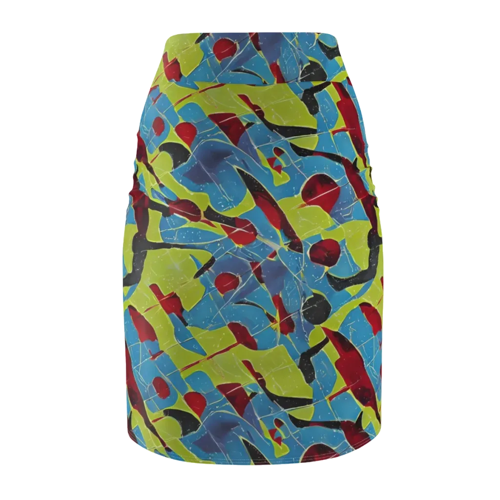 Neon Shatter on Pencil Skirt — Back
