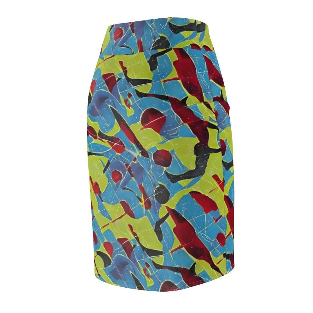 Neon Shatter on Pencil Skirt — Back Side