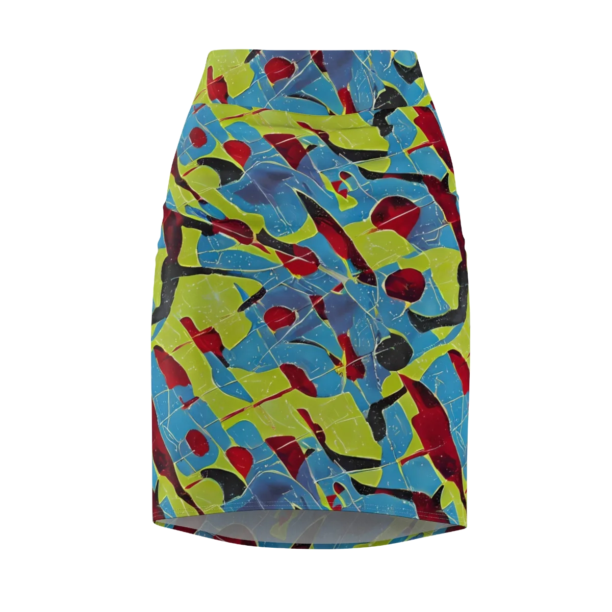 Neon Shatter on Pencil Skirt — Front