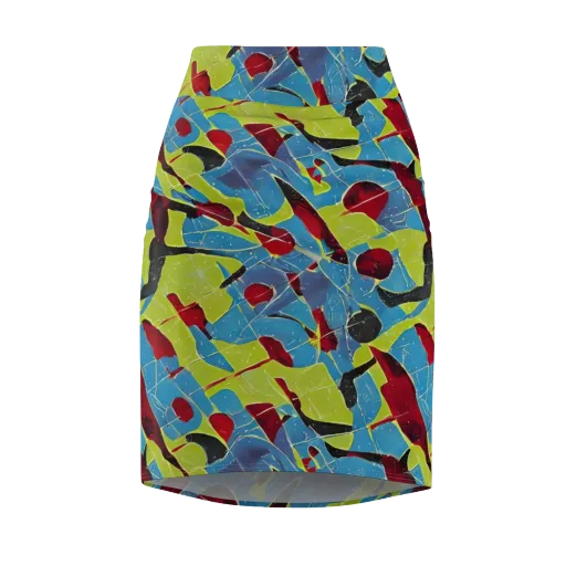 Neon Shatter on a Pencil Skirt
