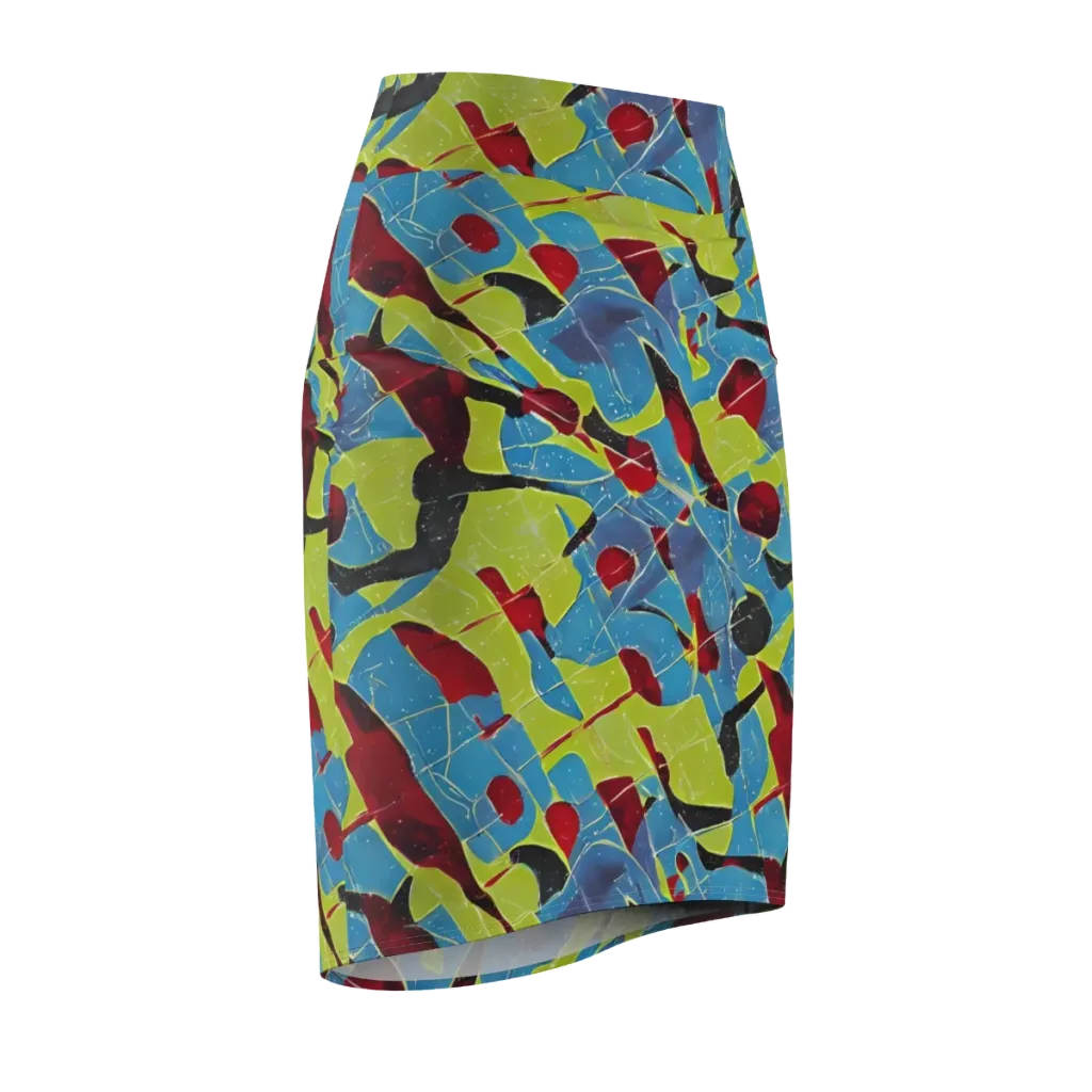 Neon Shatter on Pencil Skirt — Front Side