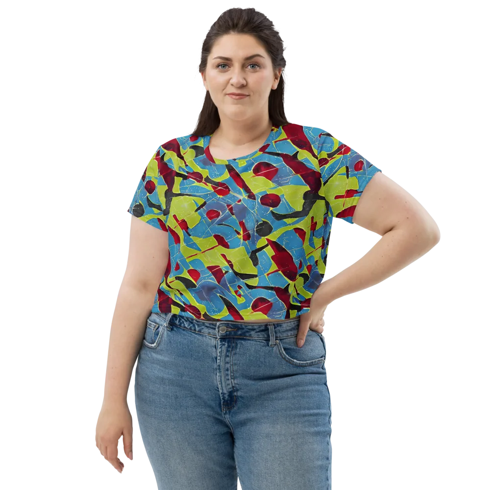 Neon Shatter on Crop Tee — Front