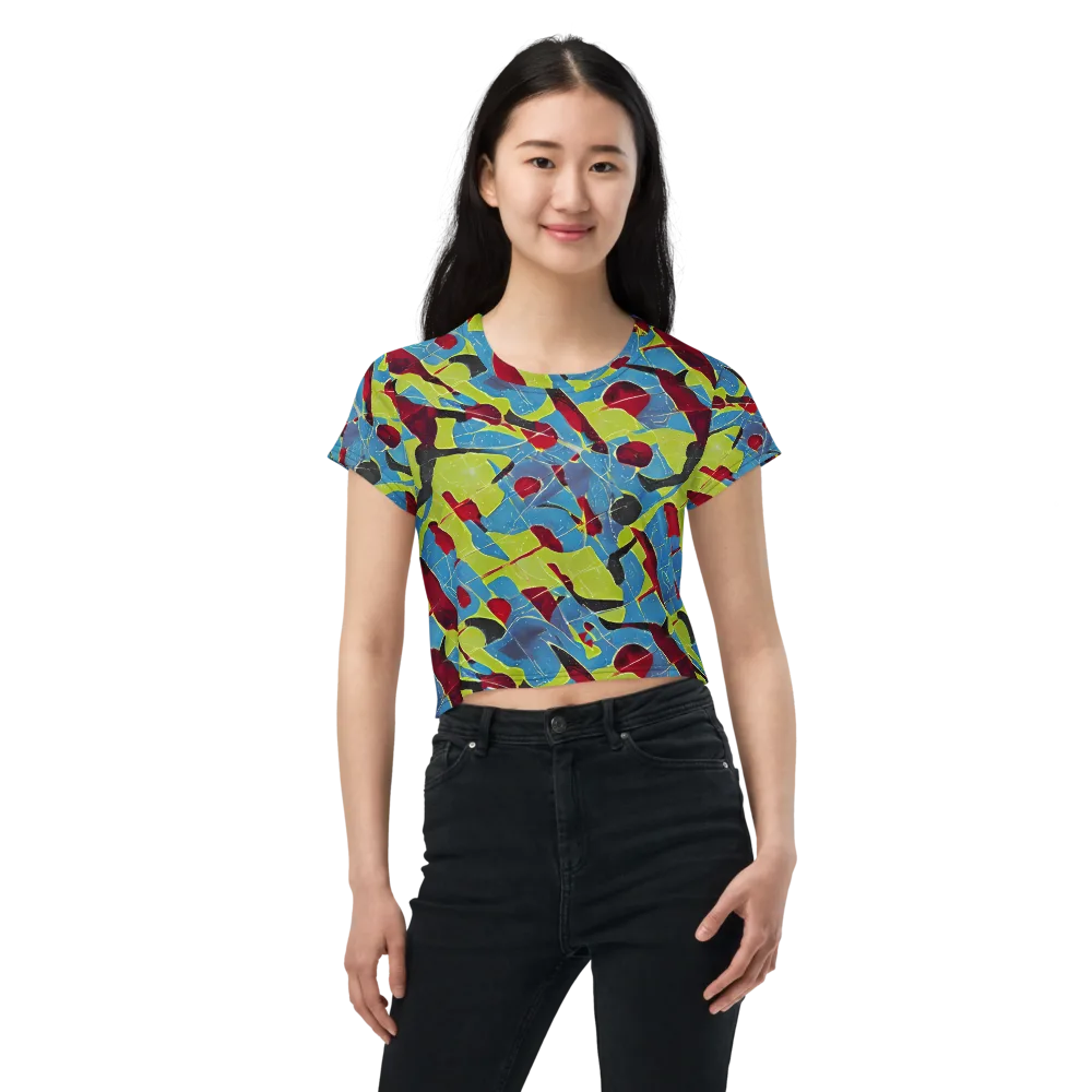Neon Shatter on Crop Tee — Front