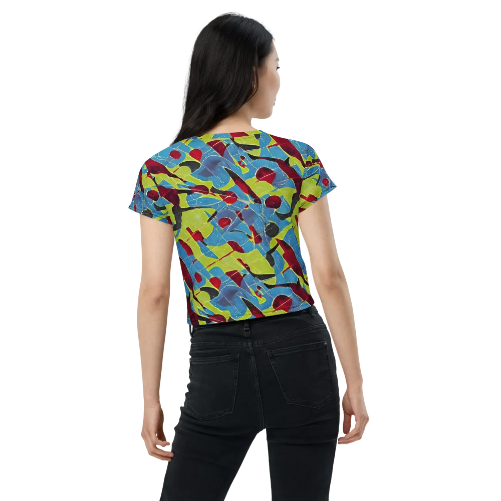 Neon Shatter on Crop Tee — Back