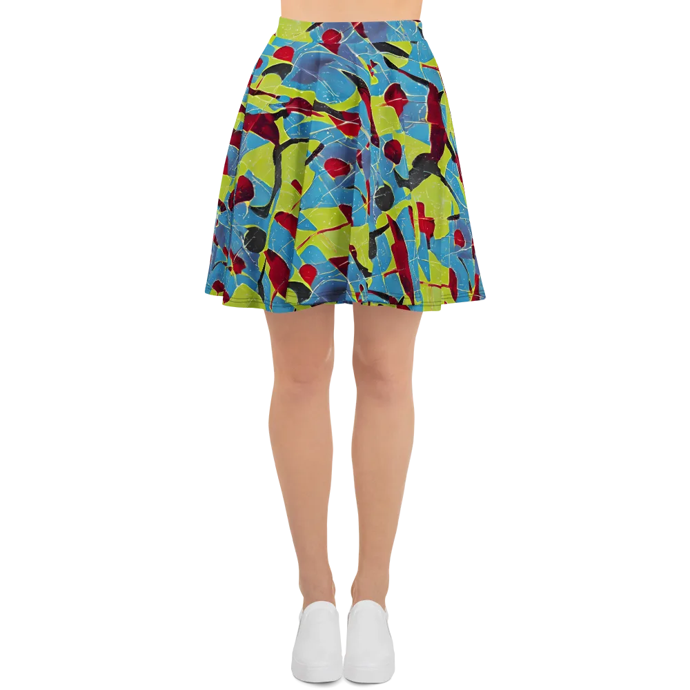 Neon Shatter on Skater Skirt — Front