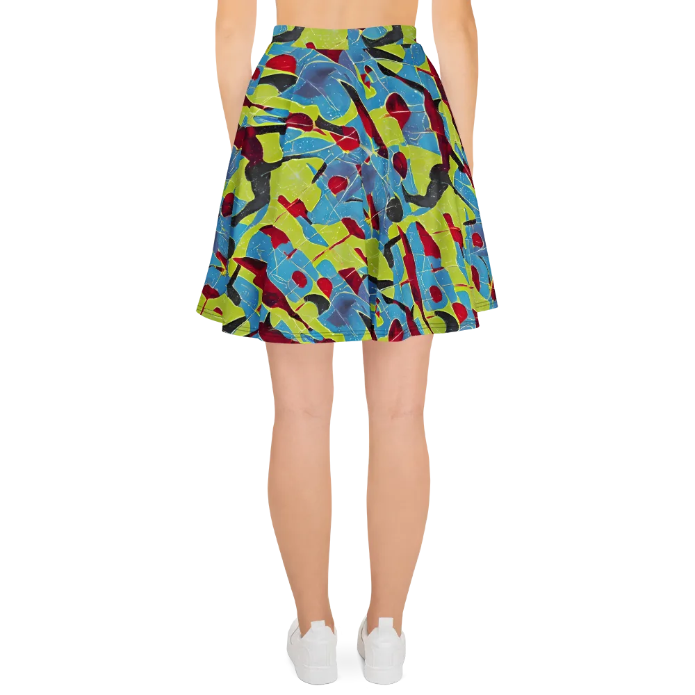 Neon Shatter on Skater Skirt — Back