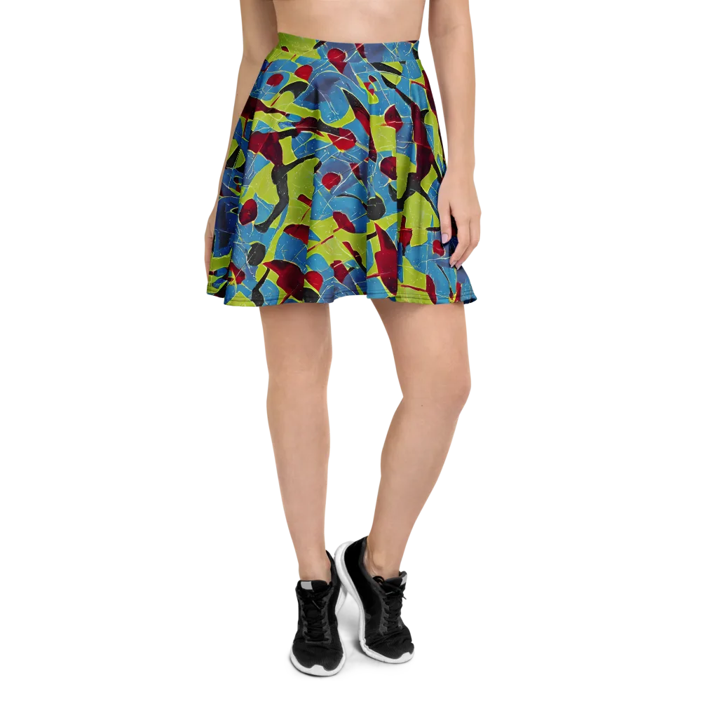 Neon Shatter on Skater Skirt — Front