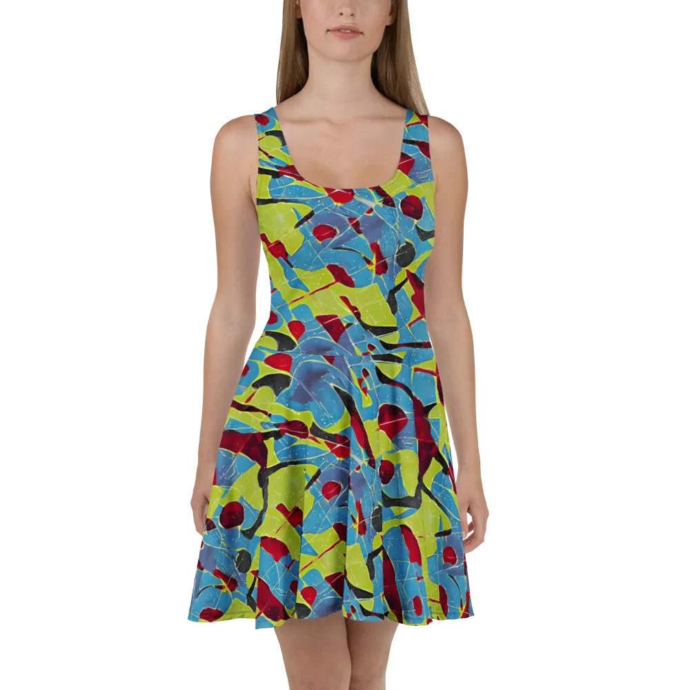 Neon Shatter on Skater Dress — Front