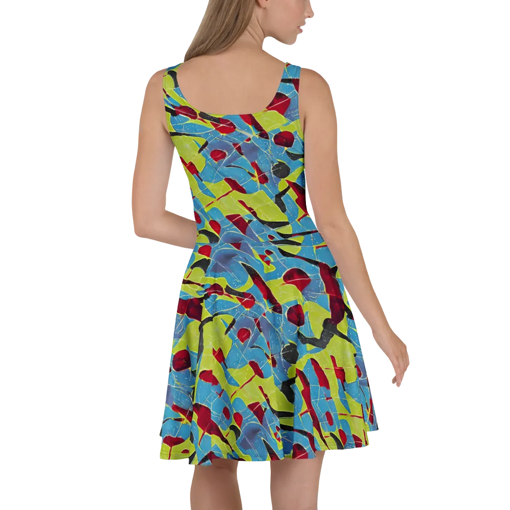 Neon Shatter on Skater Dress — Back