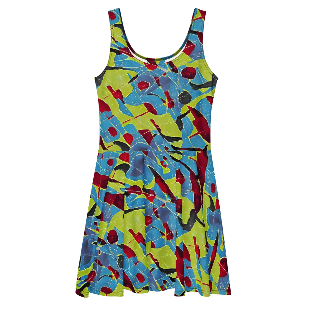 Neon Shatter on Skater Dress — Front