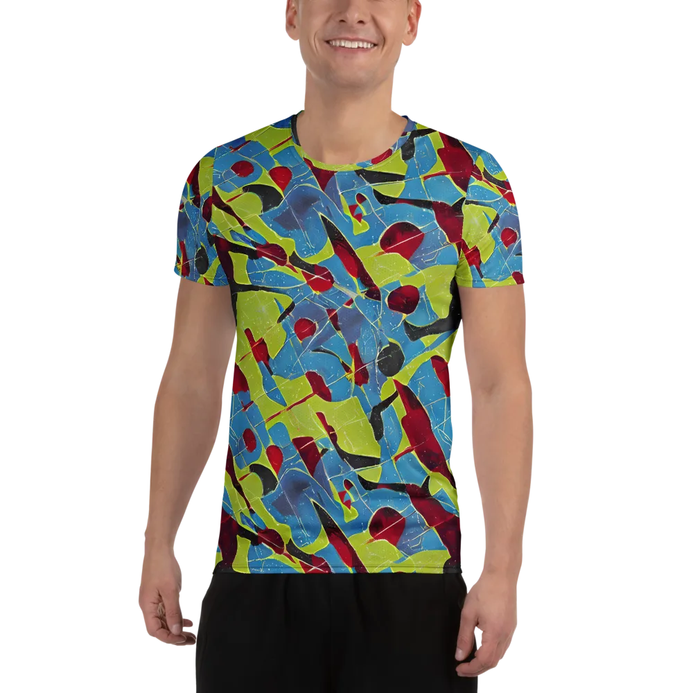 Neon Shatter on Men's Athletic T-Shirt — Front