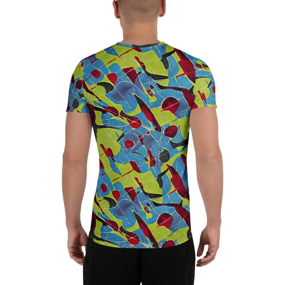 Neon Shatter on Men's Athletic T-Shirt — Back