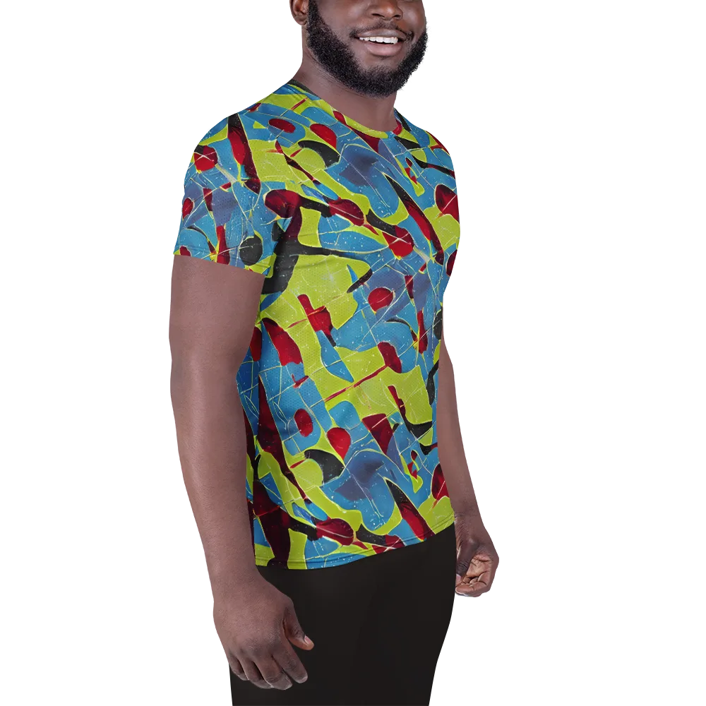 Neon Shatter on Men's Athletic T-Shirt — Right