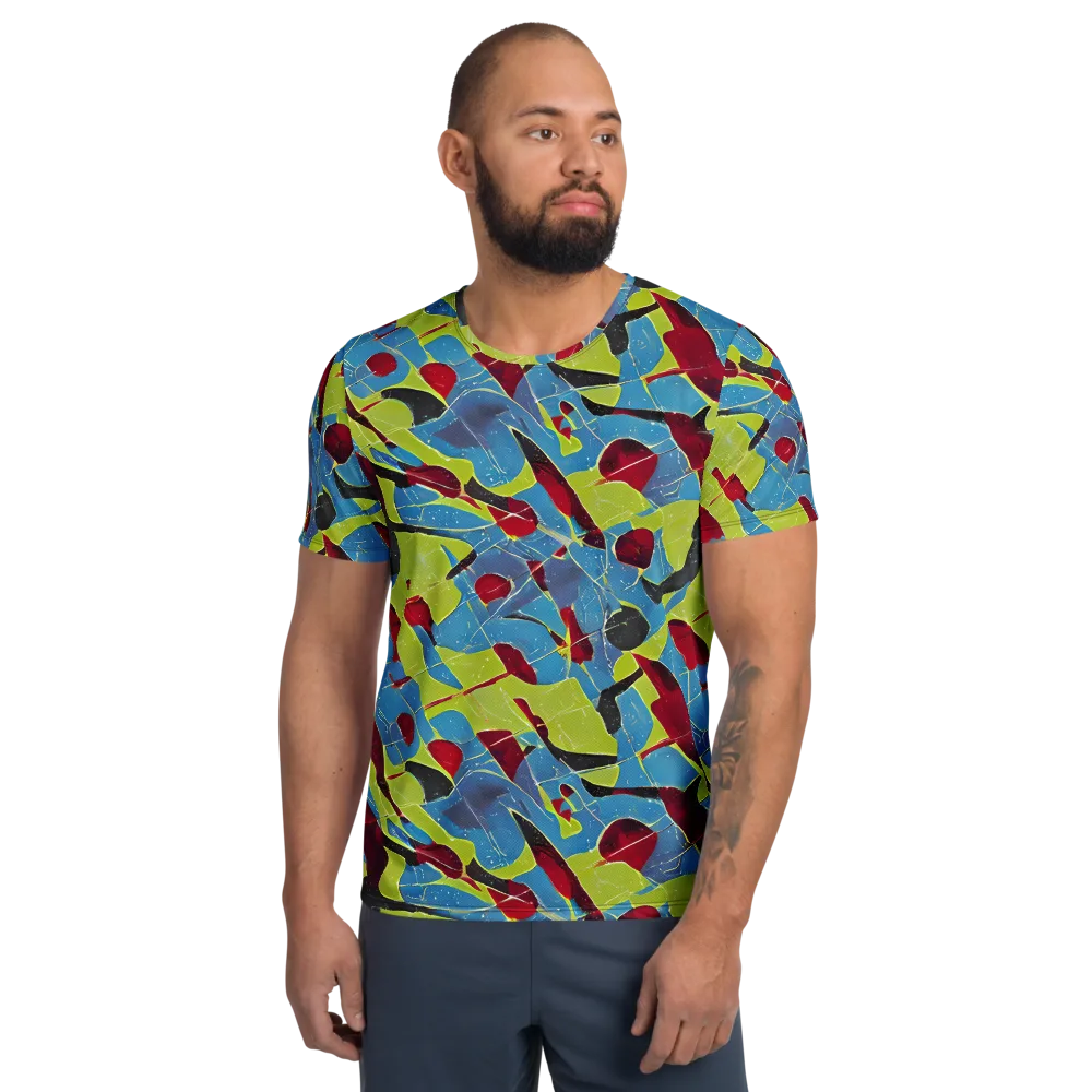 Neon Shatter on Men's Athletic T-Shirt — Front