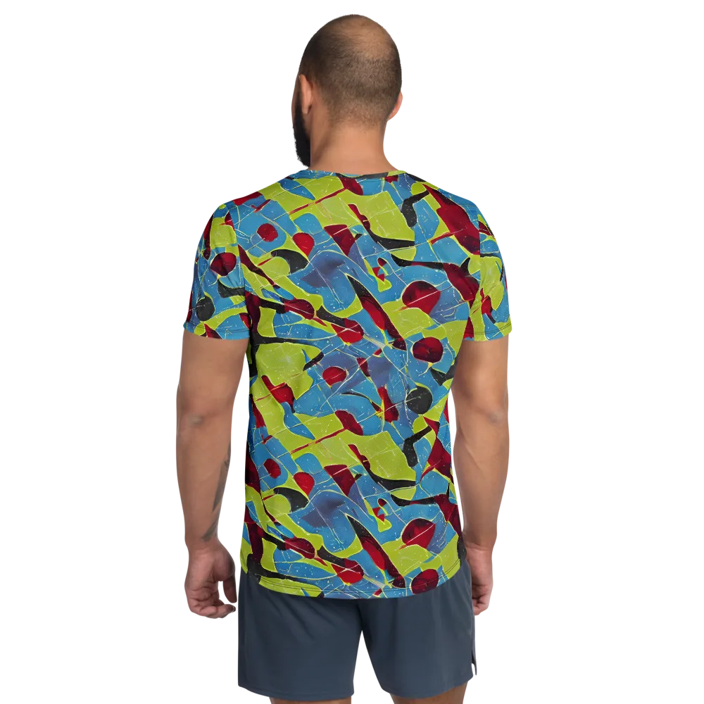 Neon Shatter on Men's Athletic T-Shirt — Back