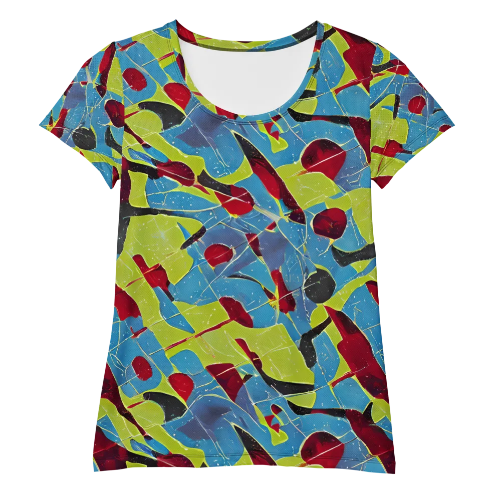 Neon Shatter on Women's Athletic T-Shirt — Front