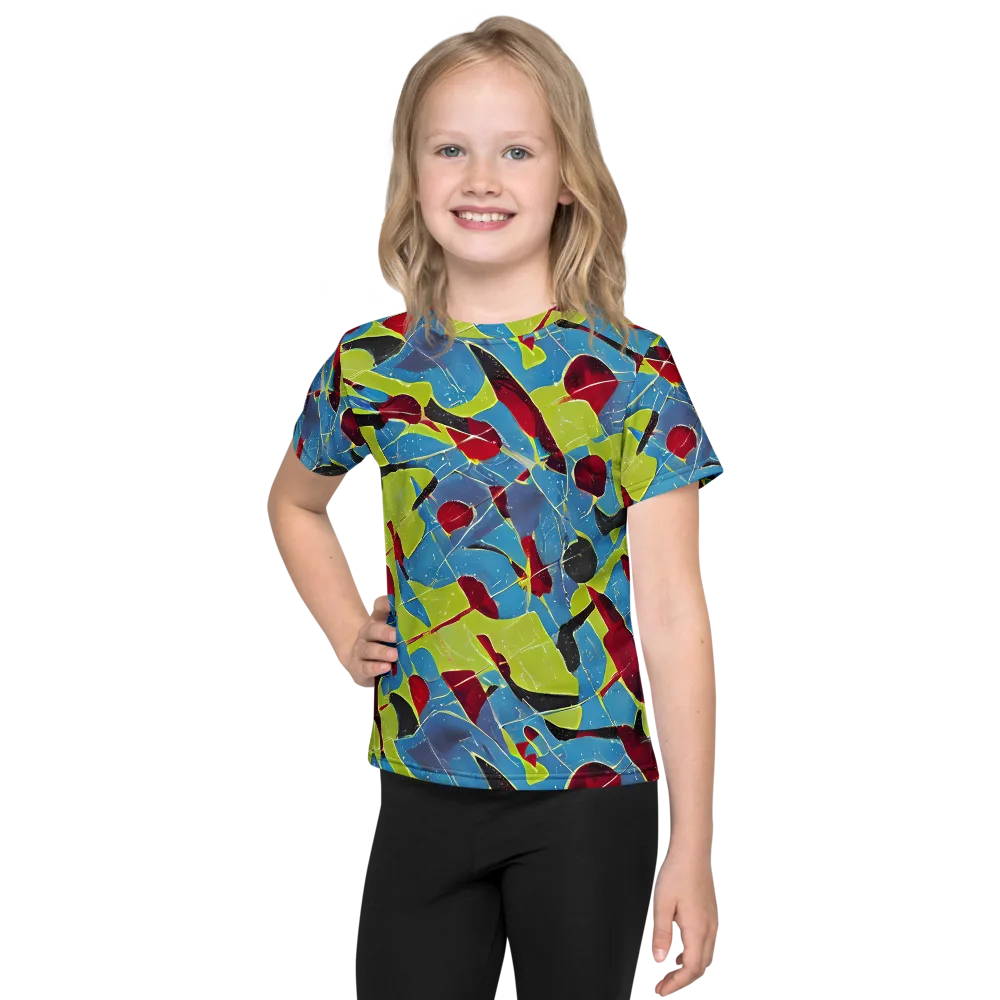 Neon Shatter on Kids Crew Neck T-Shirt — Front
