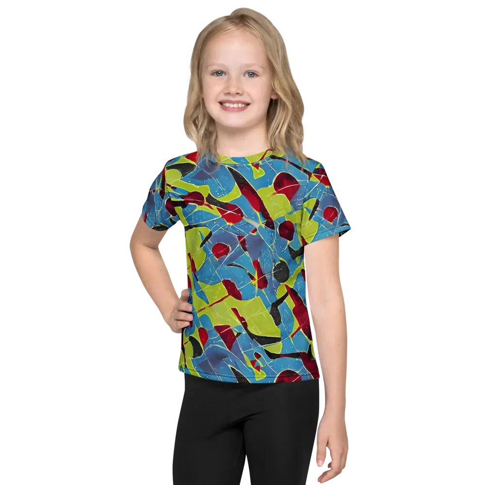 Neon Shatter on Kids Crew Neck T-Shirt — Front