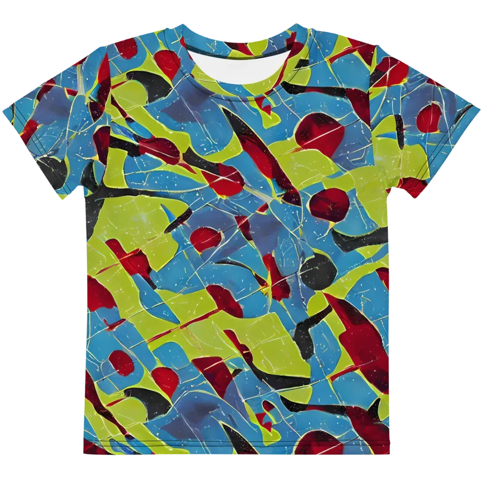 Neon Shatter on Kids Crew Neck T-Shirt — Front