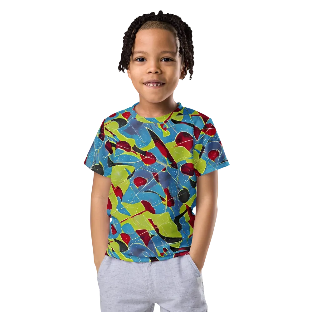 Neon Shatter on Kids Crew Neck T-Shirt — Front