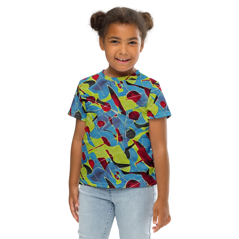 Neon Shatter on Kids Crew Neck T-Shirt — Front