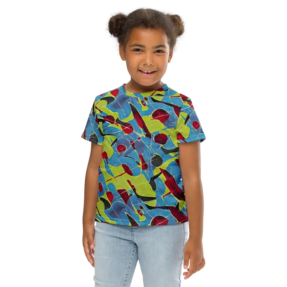 Neon Shatter on Kids Crew Neck T-Shirt — Front