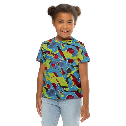 Neon Shatter on a Kids Crew Neck T-Shirt