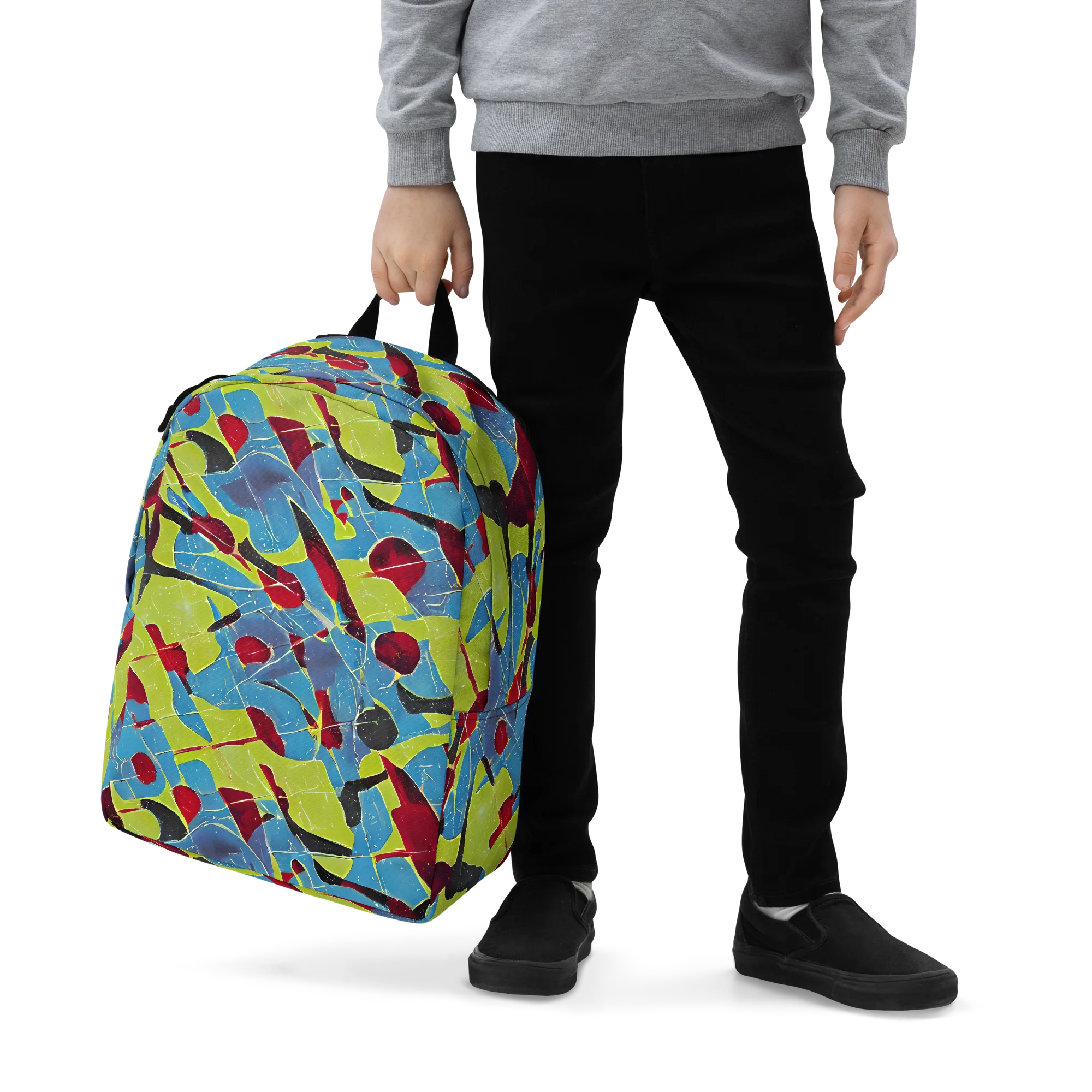 Neon Shatter on Minimalist Backpack — Zoomed-in