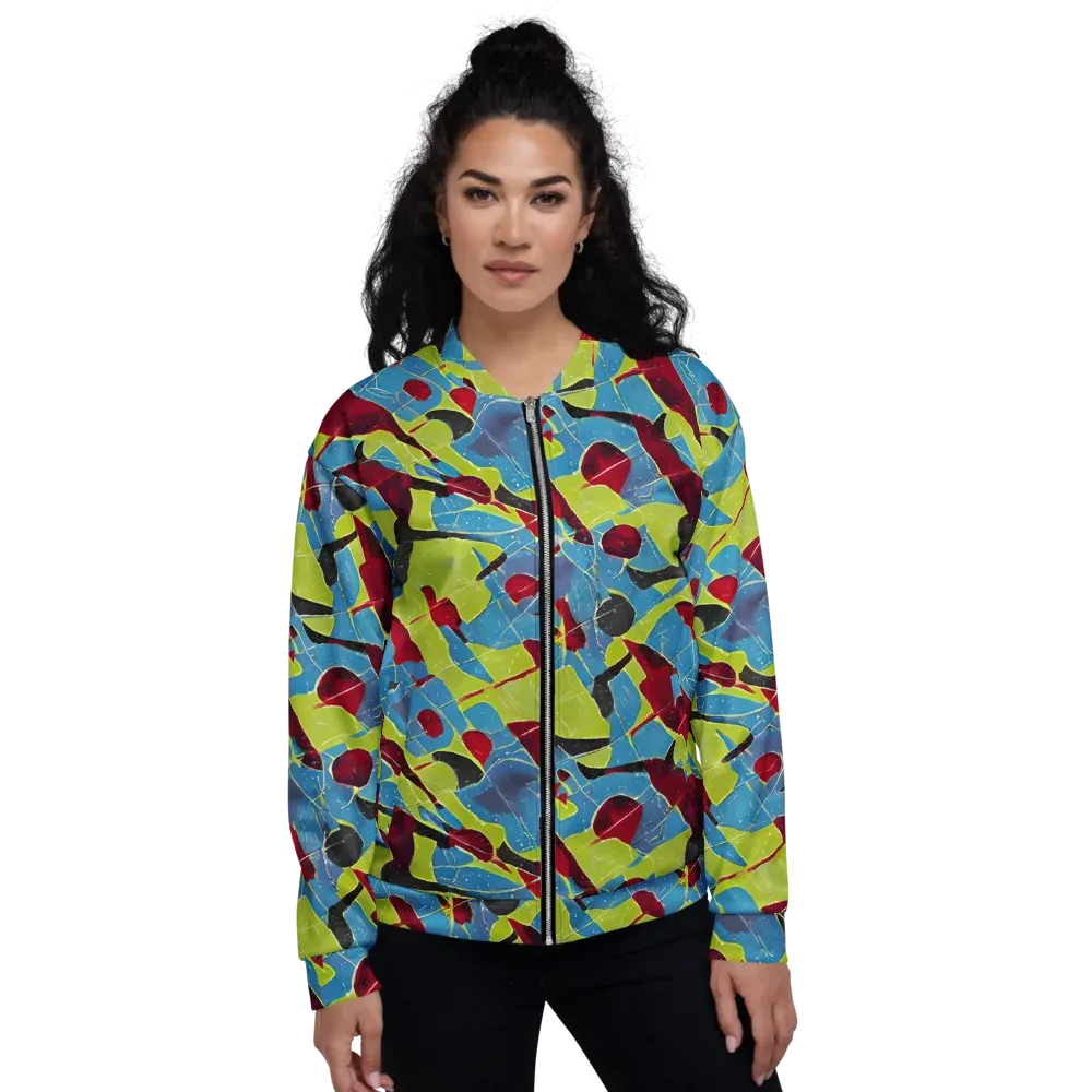 Neon Shatter on Bomber Jacket — Front
