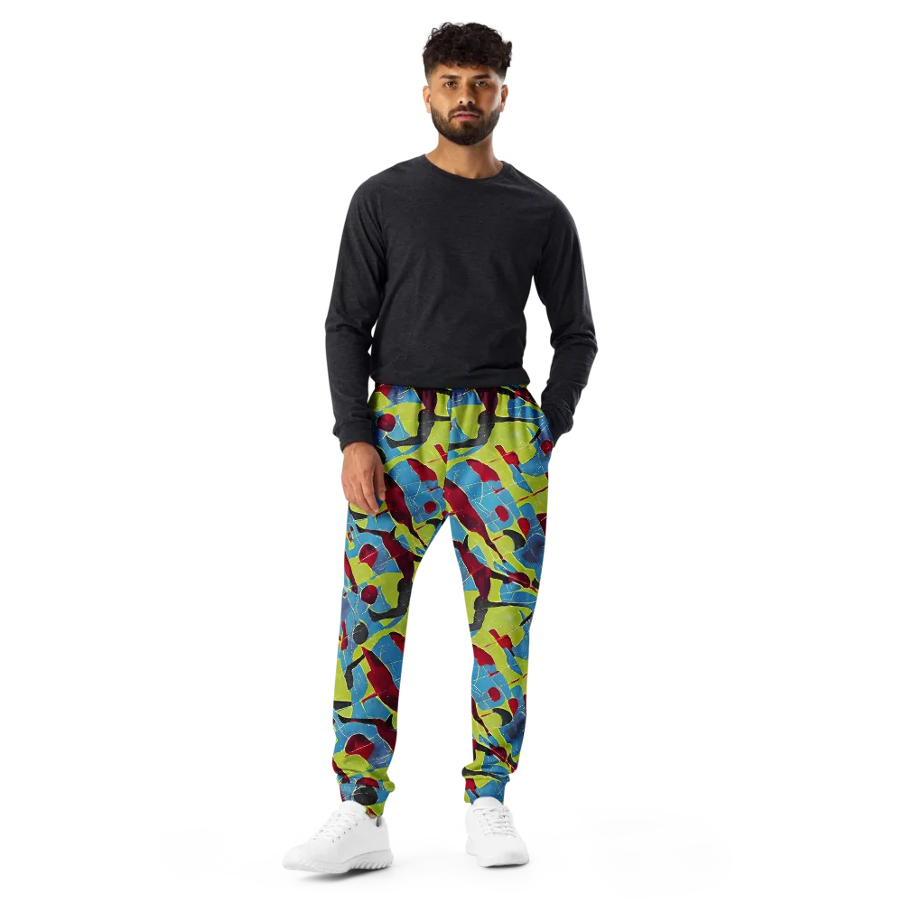 Neon Shatter on Men's Joggers — Front