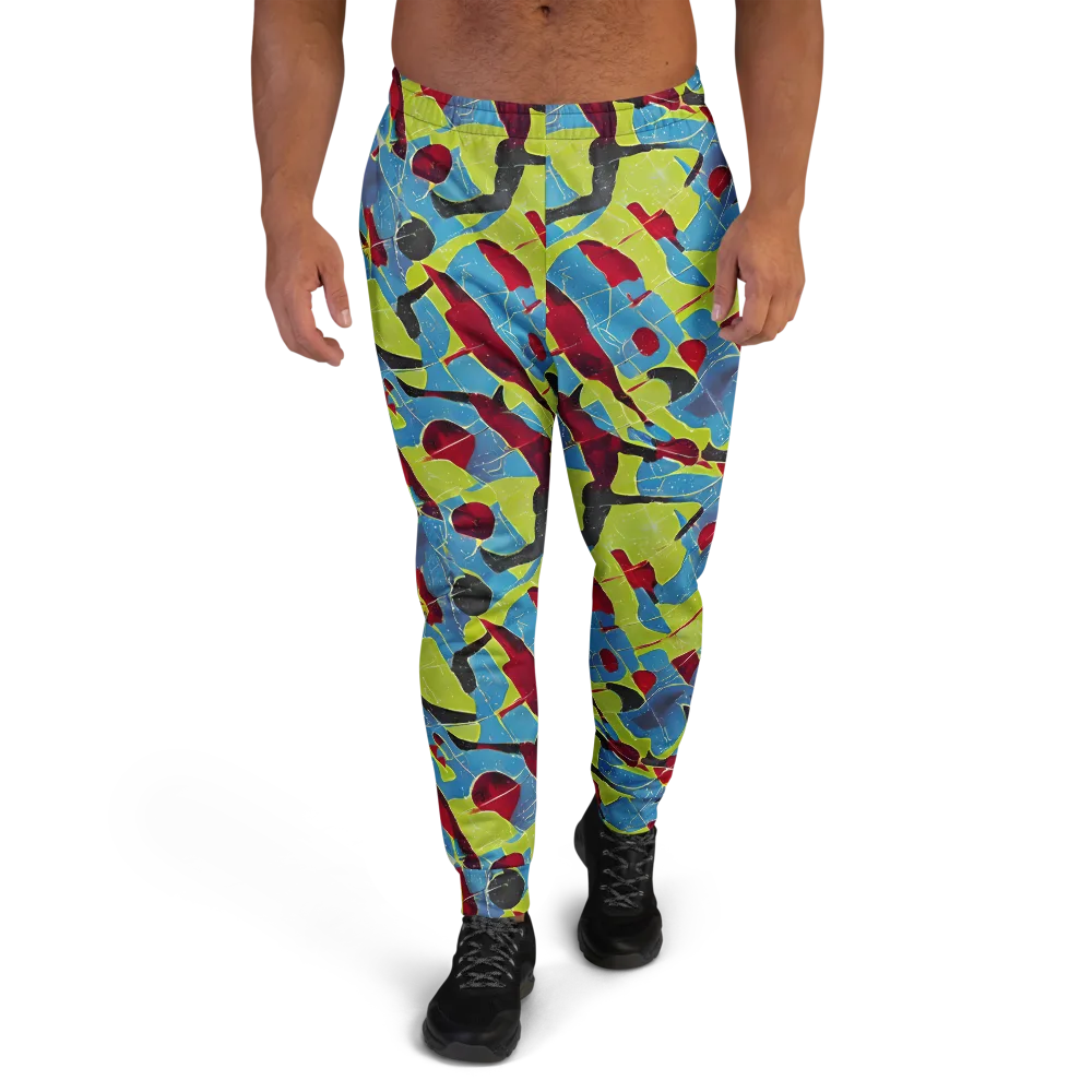 Neon Shatter on Men's Joggers — Front